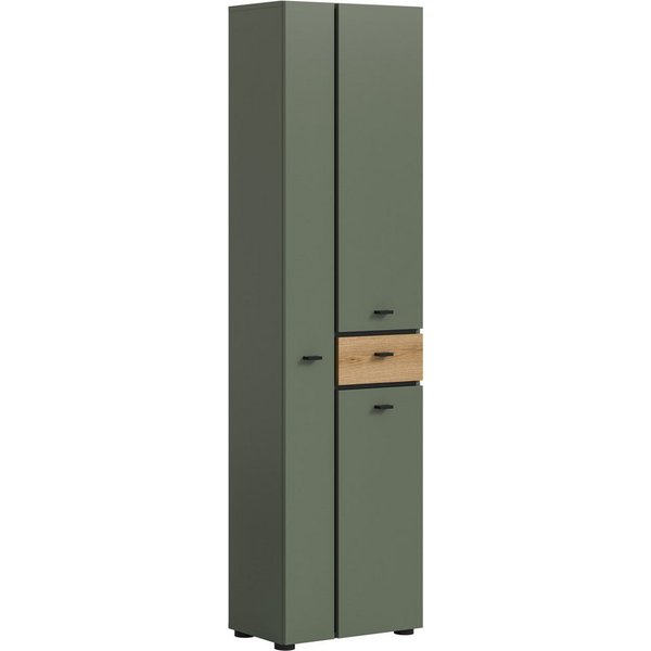 welltime Hochschrank VANN, HÖHE 191cm, 3 Türen, 1 Schubkasten, 12 Fächer, viel Stauraum (individuell mit weiteren Artikel der Serie VANN kombinierbar) Universal