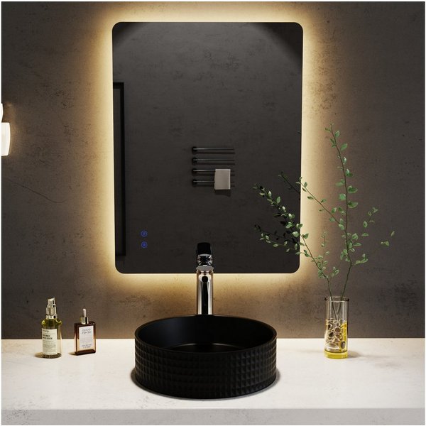 welltime LED-Lichtspiegel Toledo eckig, Spiegel mit LED Beleuchtung, Badspiegel, mit Anti-Fog Beschichtung