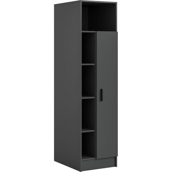 welltime Mehrzweckschrank FALAS, Höhe 195cm, 1 Tür, 1 Kleiderstange, 5 offene Fächer (1-St., in verschiedenen Farben erhältlich) Universalschrank, Wäscheschrank