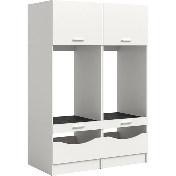 welltime Mehrzweckschrank-Set FALAS, 2-teilig, Hauswirtschaftsraum Set, Breite 133 cm, (Set, 2-St., bestehend aus: 2x Waschmaschinenumbauschrank, in verschieden