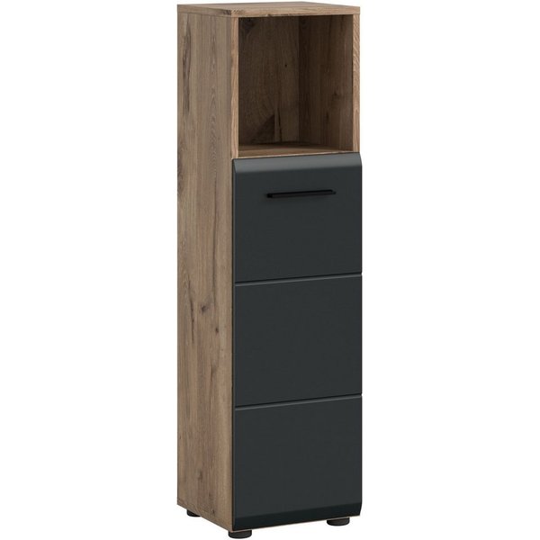 welltime Midischrank FLORENZ, Höhe 110 cm, 1 Tür, 2 Fachböden, 1 offenes Fach (1-St., TOPSELLER) Türanschlag wechselbar, hochwertige MDF Front, Badschrank, Bad