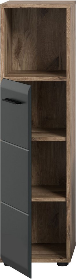 welltime Midischrank FLORENZ, Höhe 110 cm, 1 Tür, 2 Fachböden, 1 offenes Fach (1-St., TOPSELLER) Türanschlag wechselbar, hochwertige MDF Front, Badschrank, Bad – Bild 4 von 5