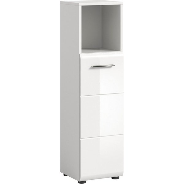 welltime Midischrank FLORENZ, Höhe 110 cm, 1 Tür, 2 Fachböden, 1 offenes Fach (1-St., TOPSELLER) Türanschlag wechselbar, hochwertige MDF Front, Badschrank, Bad