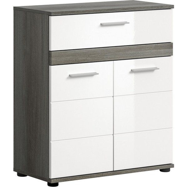 welltime Midischrank LUCCA, Höhe 79 cm, 2 Türen, 1 Schubkasten, 1 Einlegeboden Badschrank, Bad-Möbel, Badezimmer