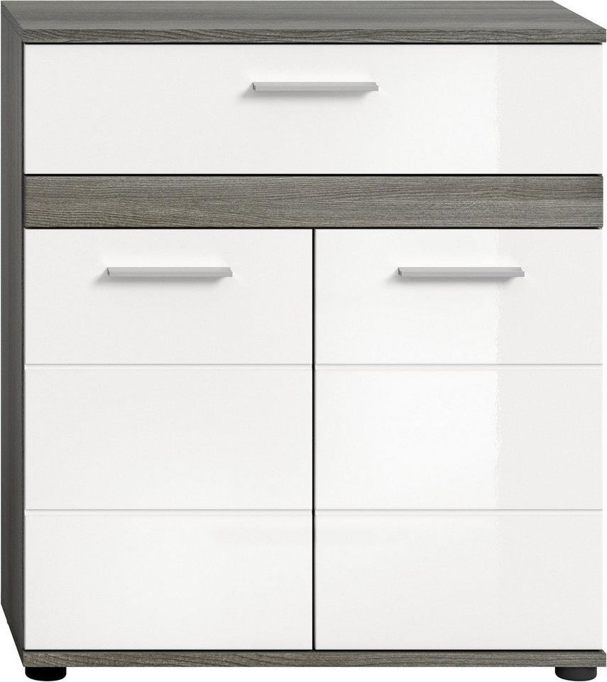 welltime Midischrank LUCCA, Höhe 79 cm, 2 Türen, 1 Schubkasten, 1 Einlegeboden Badschrank, Bad-Möbel, Badezimmer – Bild 3 von 5