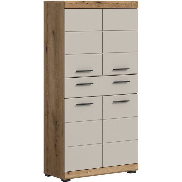 welltime Midischrank SIENA, Breite 74cm, 4 Türen, 1 Schubkasten, 4 Fächer, MDF-Front (TOPSELLER) in verschiedenen Farben erhältlich, Badmöbel, Badschrank, Schra