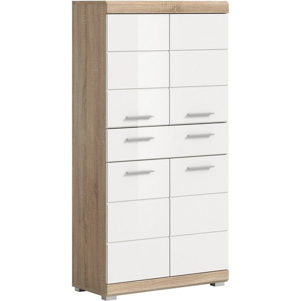 welltime Midischrank SIENA, Breite 74cm, 4 Türen, 1 Schubkasten, 4 Fächer, MDF-Front (TOPSELLER) in verschiedenen Farben erhältlich, Badmöbel, Badschrank, Schra