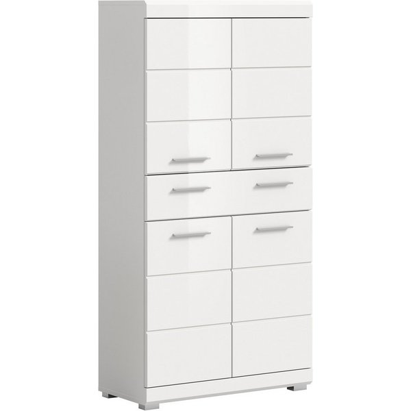 welltime Midischrank SIENA, Breite 74cm, 4 Türen, 1 Schubkasten, 4 Fächer, MDF-Front (TOPSELLER) in verschiedenen Farben erhältlich, Badmöbel, Badschrank, Schra