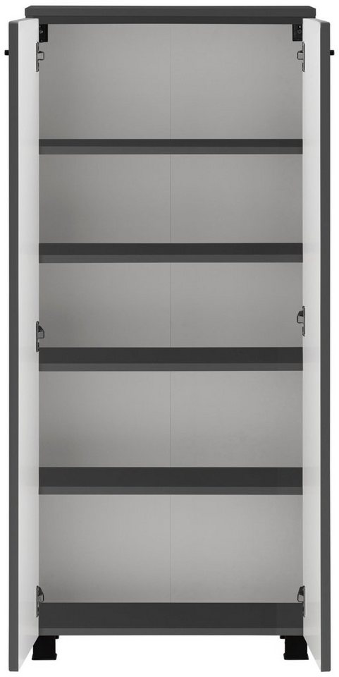 welltime Midischrank Trento, verschiedene Ausführungen und Farben Badmöbel, Badschrank, 60 cm breit, 2 Türen, viel Stauraum – Bild 3 von 5