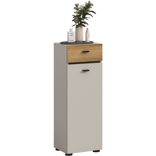 welltime Midischrank VANN, Höhe 91cm, 1 Tür, 1 Schubkasten, 3 Fächer,Türanschlag wechselbar (individuell mit weiteren Artikel der Serie VANN kombinierbar) Stand