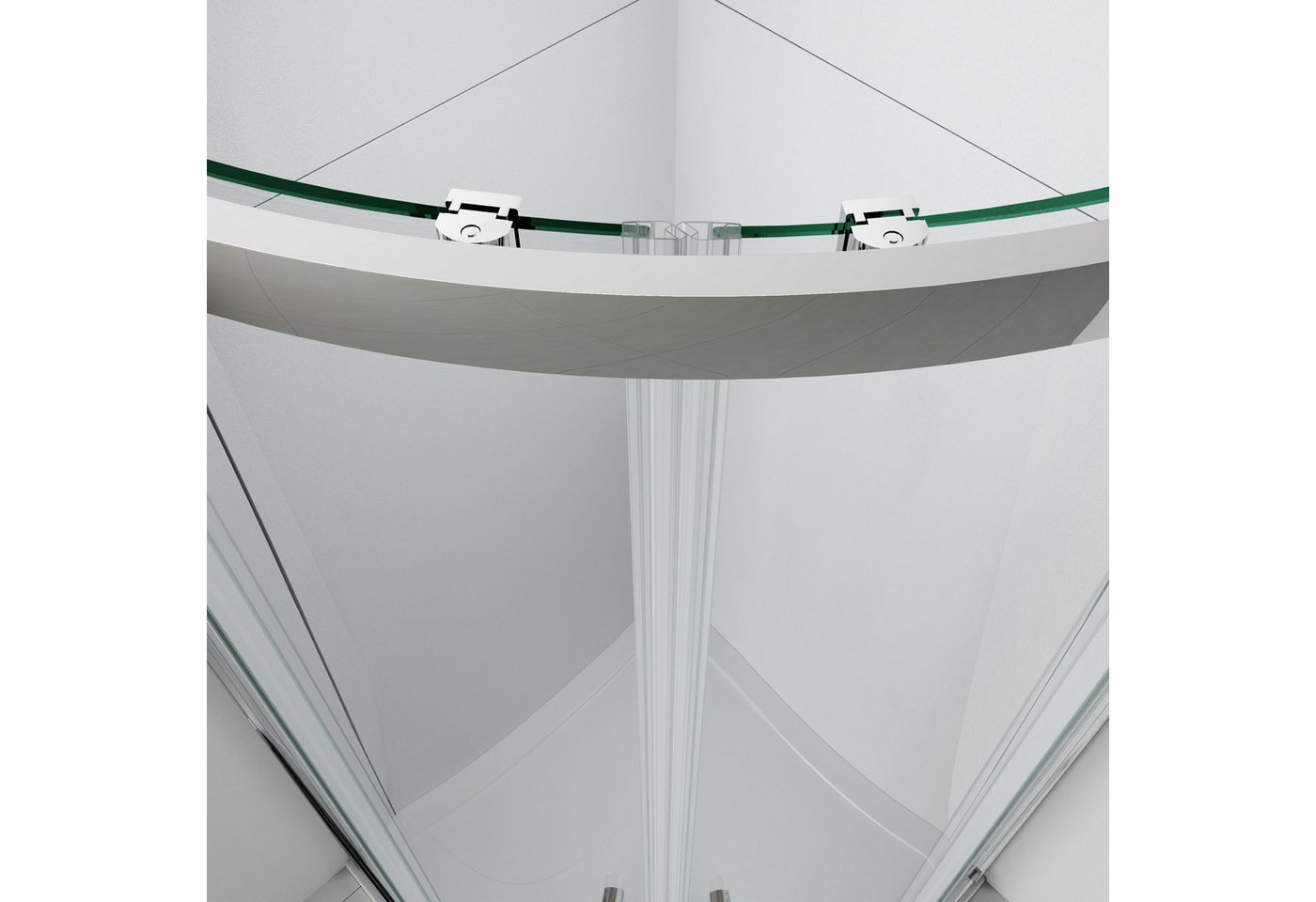 welltime Runddusche New Trento, BxT: 90x90 cm, Einscheibensicherheitsglas, Extrahohe 195cm, 6mm ESG, verbessertes Rollensystem – Bild 5 von 5