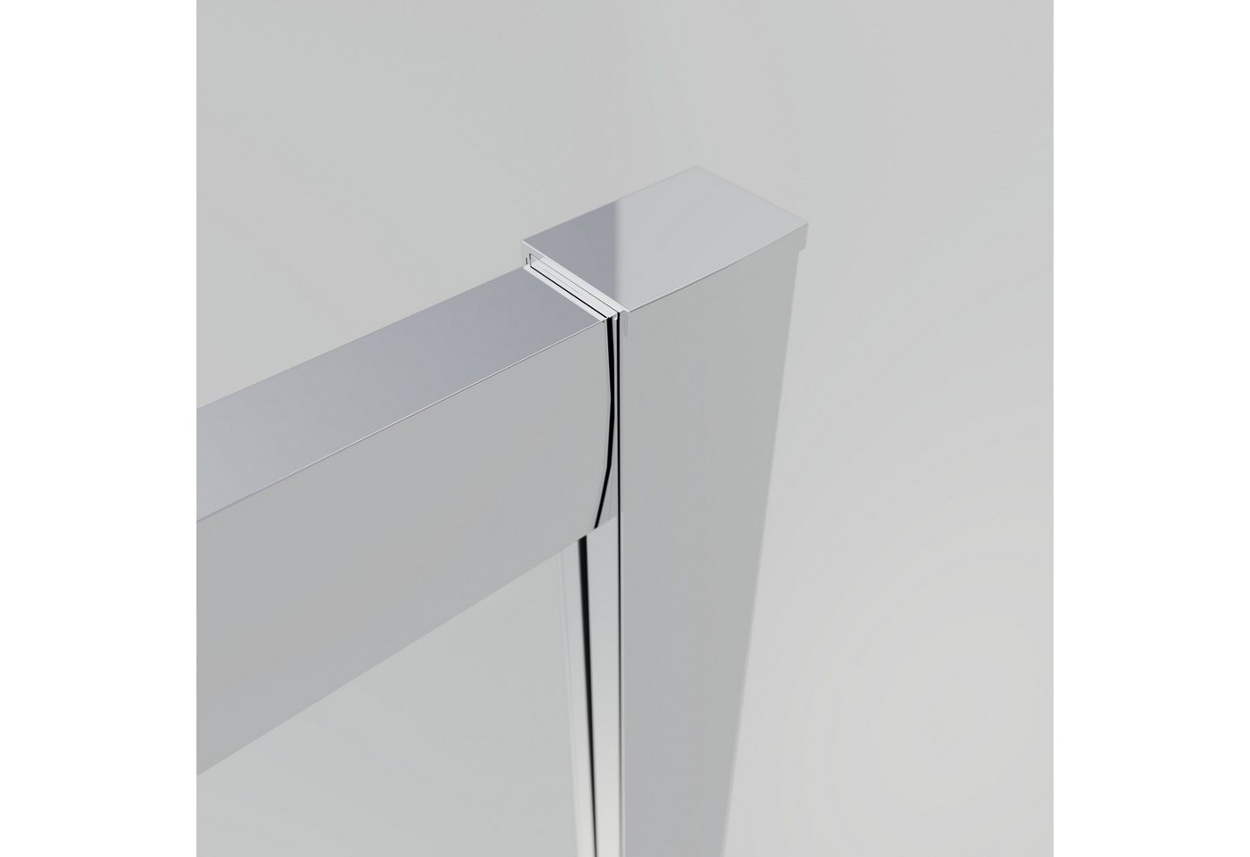 welltime Runddusche New Trento mit Streifendekor, BxT: 80x80 cm, Einscheibensicherheitsglas, Extrahohe 195cm, 6mm ESG, verbessertes Rollensystem, Streifendekor – Bild 3 von 5
