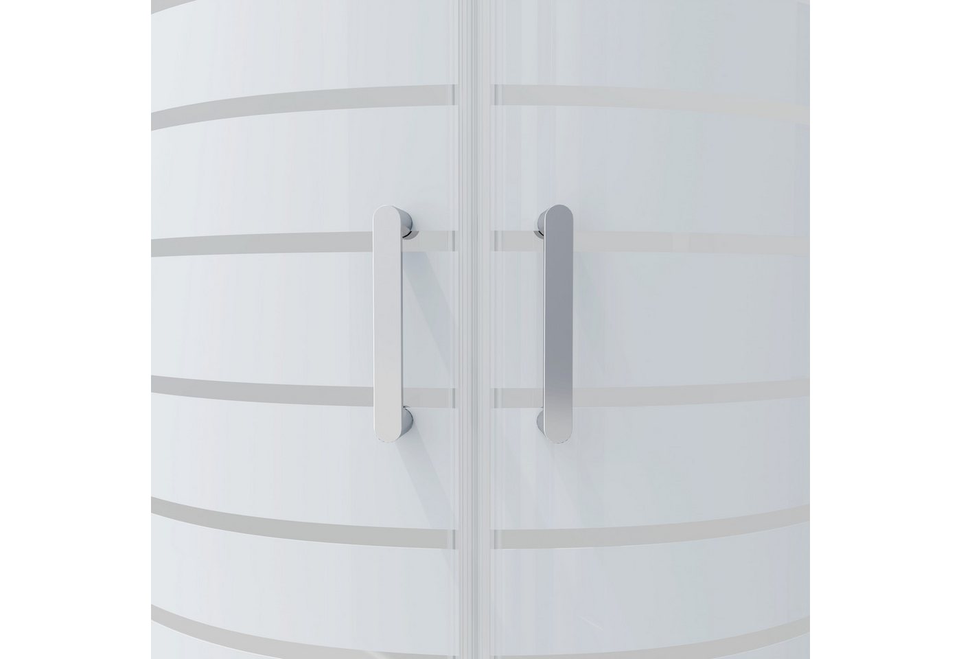 welltime Runddusche New Trento mit Streifendekor, BxT: 80x80 cm, Einscheibensicherheitsglas, Extrahohe 195cm, 6mm ESG, verbessertes Rollensystem, Streifendekor – Bild 4 von 5