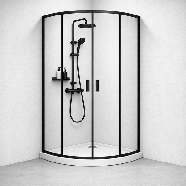welltime Runddusche Summer, BxT: 80x80 cm, Einscheibensicherheitsglas, Hohe 190 cm, 6mm ESG, Easy Clean, verbessertes Rollensystem