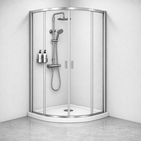 welltime Runddusche Summer, BxT: 90x90 cm, Einscheibensicherheitsglas, Hohe 190 cm, 6mm ESG, Easy Clean, verbessertes Rollensystem