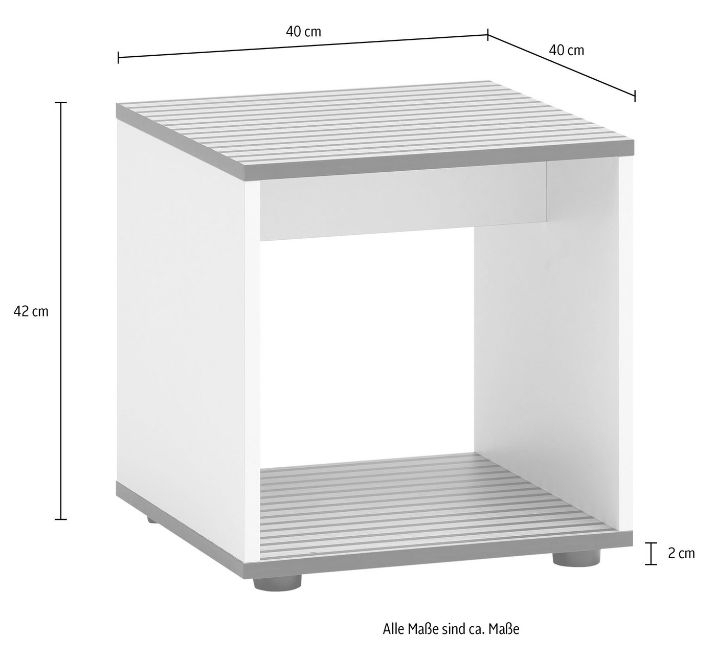 welltime Sitzwürfel Katta, Hocker, melaminharzbeschichtet,Made in Germany, B: 40 cm, Solide Verarbeitung - Dieses Produkt ist in Deutschland gefertigt – Bild 3 von 3