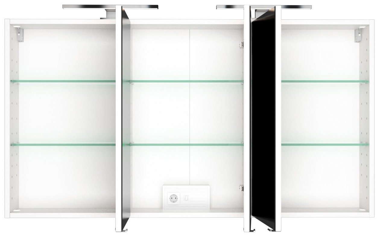 welltime Spiegelschrank Baabe 120 cm breit, inkl. Beleuchtung, Schalter und Steckdose – Bild 2 von 3