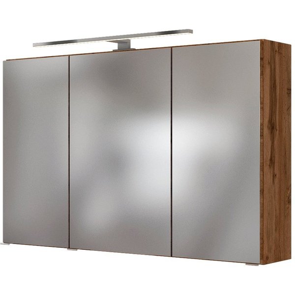 welltime Spiegelschrank Baabe Breite 100 cm, mit 3D-Effekt, dank 3 Spiegeltüren