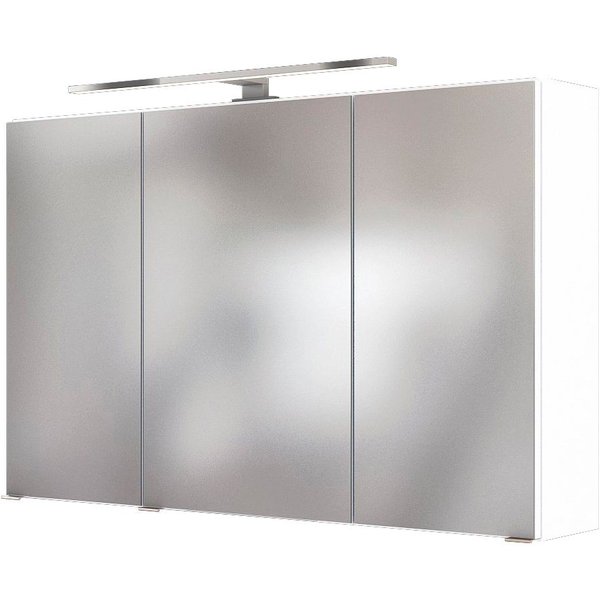 welltime Spiegelschrank Baabe Breite 100 cm, mit 3D-Effekt, dank 3 Spiegeltüren