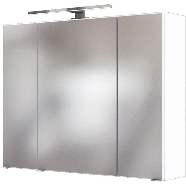 welltime Spiegelschrank Baabe Breite 80 cm, mit 3D-Effekt, dank 3 Spiegeltüren