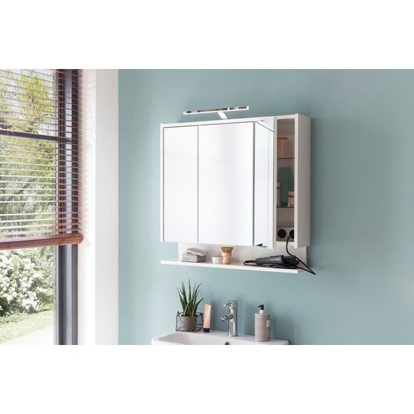 welltime Spiegelschrank List, Spiegelschrank, Made in Germany, B: 74,5 cm Solide Verarbeitung - Dieses Produkt ist in Deutschland gefertigt