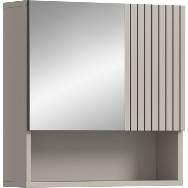 welltime Spiegelschrank MANI, Spiegeltür, 1 offenes Fach, 2 Türen Spiegelschrank, Bad-Spiegel, Badezimmerspiegel, Spiegel, Bad