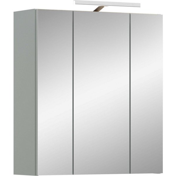 welltime Spiegelschrank MINTTU, Breite 60cm, inkl. Beleuchtung, 3 Spiegeltüren, 6 Einlegeböden (Türanschlag der mittleren Tür rechts und links montierbar) Badmö