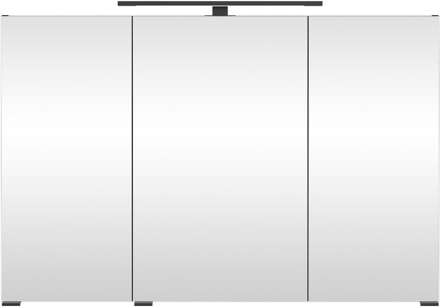 welltime Spiegelschrank SALVADA, 3D-Spiegelschrank 100 cm, gedämpfte Scharniere, LED-Lampe Schwarz, Front und Korpus aus hochwertigen MDF, Anti-Finger-Print – Bild 3 von 5
