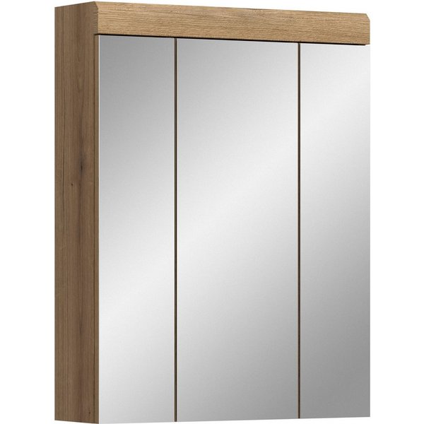 welltime Spiegelschrank SIENA, Breite 60cm, 3 Spiegeltüren, 9 Fächer, 6 Einlegeböden (TOPSELLER) in verschiedenen Farben erhältlich, Badmöbel, Badschrank, Schra