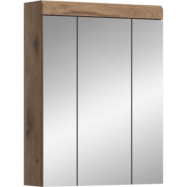 welltime Spiegelschrank SIENA, Breite 60cm, 3 Spiegeltüren, 9 Fächer, 6 Einlegeböden (TOPSELLER) in verschiedenen Farben erhältlich, Badmöbel, Badschrank, Schra