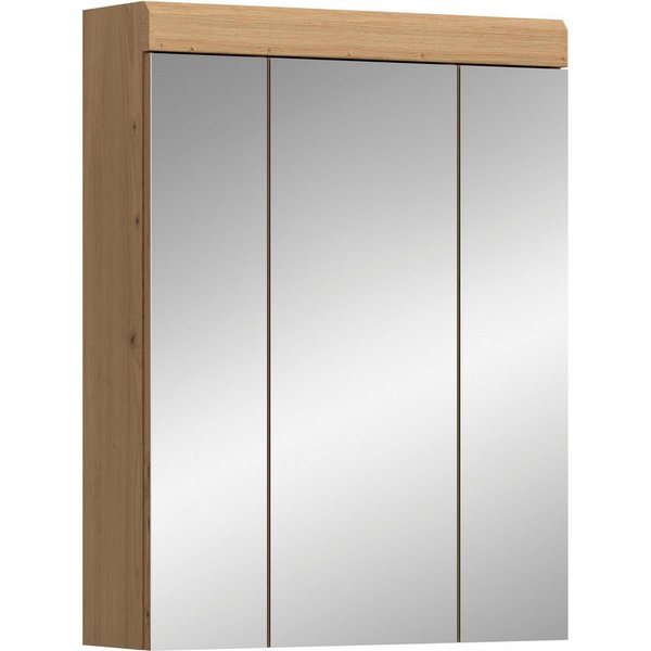 welltime Spiegelschrank SIENA, Breite 60cm, 3 Spiegeltüren, 9 Fächer, 6 Einlegeböden (TOPSELLER) in verschiedenen Farben erhältlich, Badmöbel, Badschrank, Schra