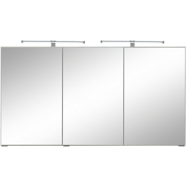 welltime Spiegelschrank "Trento", Badezimmerschrank, Badmöbel Breite 120 cm, mit 3D-Effekt, Spiegeltüren, inklusive LED-Beleuchtung