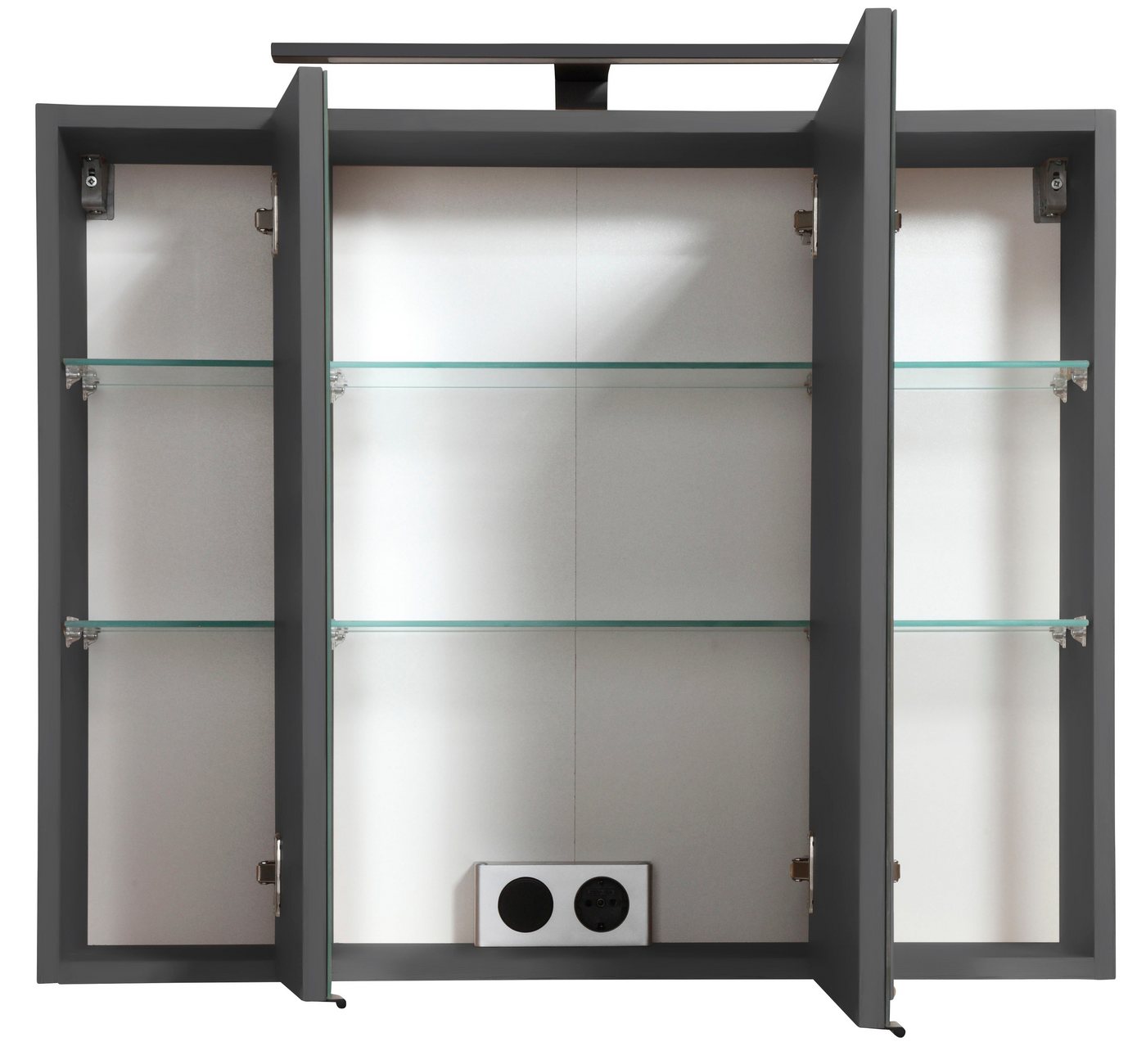 welltime Spiegelschrank Trento, verschiedene Ausführungen und Farben Breite 80 cm, mit 3D-Effekt, Spiegeltüren, Inklusive LED-Beleuchtung – Bild 4 von 5
