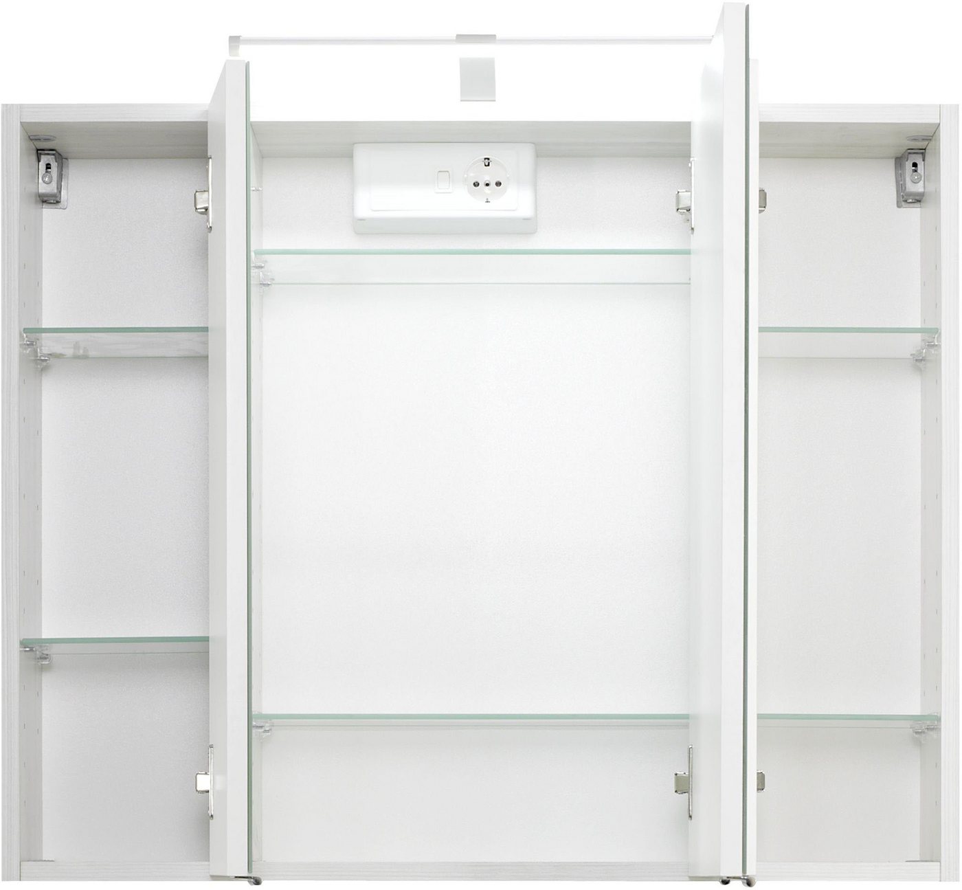 welltime Spiegelschrank Trento, verschiedene Ausführungen und Farben Breite 80 cm, mit 3D-Effekt, Spiegeltüren, Inklusive LED-Beleuchtung – Bild 2 von 5