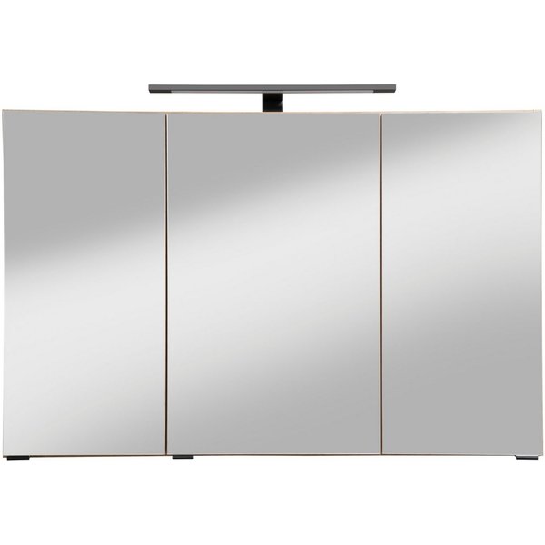 welltime Spiegelschrank Trento, verschiedene Ausführungen und Farben Breite 100 cm, mit 3D-Effekt, Spiegeltüren, Inklusive LED-Beleuchtung