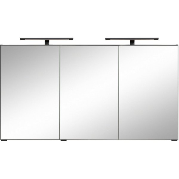 welltime Spiegelschrank "Trento", Badezimmerschrank, Badmöbel Breite 120 cm, mit 3D-Effekt, Spiegeltüren, inklusive LED-Beleuchtung
