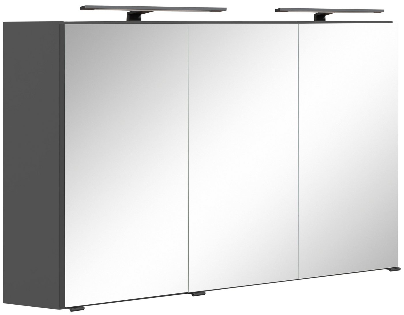 welltime Spiegelschrank "Trento", Badezimmerschrank, Badmöbel Breite 120 cm, mit 3D-Effekt, Spiegeltüren, inklusive LED-Beleuchtung – Bild 3 von 5