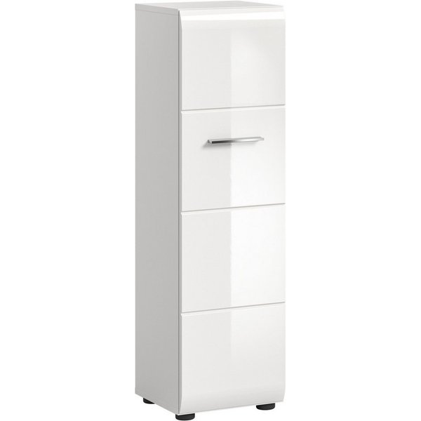 welltime Stauraumschrank FLORENZ, Höhe 106 cm, 1 Tür, 4 Fächer, stehend & hängend montierbar (1-St., TOPSELLER) Türanschlag wechselbar, hochwertige MDF Front, B