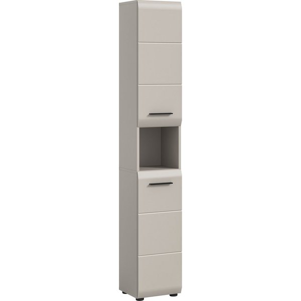 welltime Stauraumschrank FLORENZ, Höhe 185cm, 2 Türen, 7 Fächer, 4 Einlegeböden (1-St., TOPSELLER) Florenz, Badschrank Hoch, Kaschmir, 185 cm Höhe