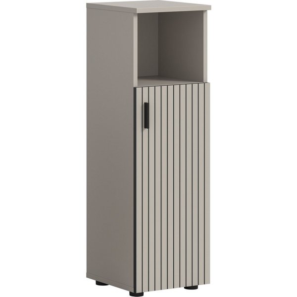 welltime Stauraumschrank MANI, Höhe: 95 cm, Paneeloptik, 1 offenes Fach, 1 Tür (1-St) Badezimmerschrank, Badschrank, Bad, Badezimmer