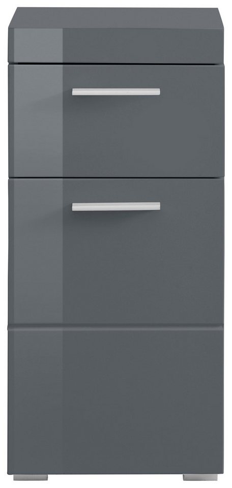 welltime Unterschrank Avena Badezimmerkommode mit 1 Schublade und 1 Tür - Maße (B/T/H) 37/31/79 cm – Bild 3 von 5