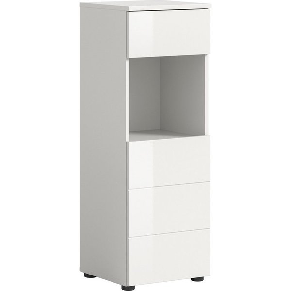 welltime Unterschrank BIEL, Höhe 106 cm,1 Tür, 1 Schubkasten (1-St) Türanschlag wechselbar, modernes Design, Badschrank, Unterschrank, Bad