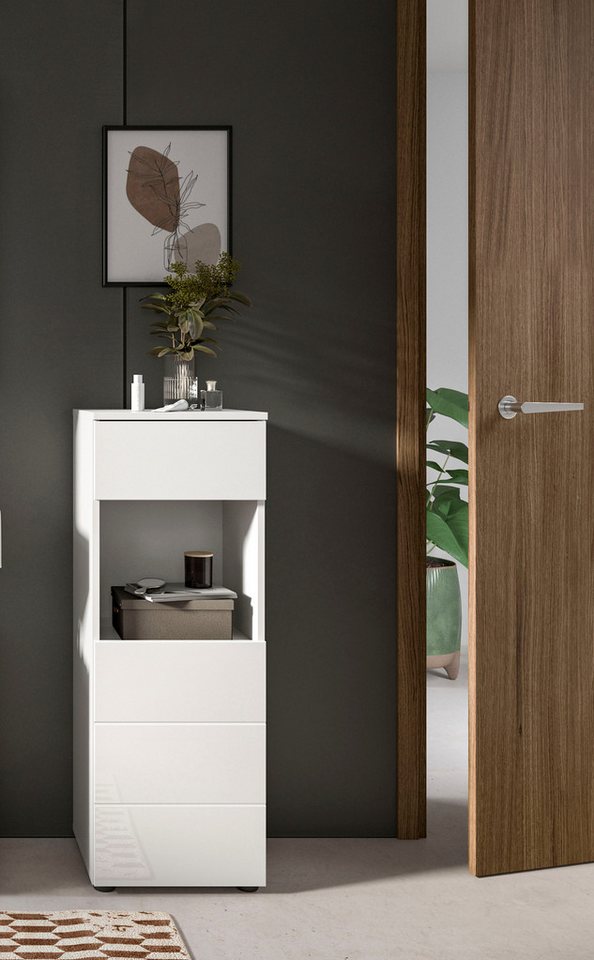 welltime Unterschrank BIEL, Höhe 106 cm,1 Tür, 1 Schubkasten (1-St) Türanschlag wechselbar, modernes Design, Badschrank, Unterschrank, Bad – Bild 2 von 5