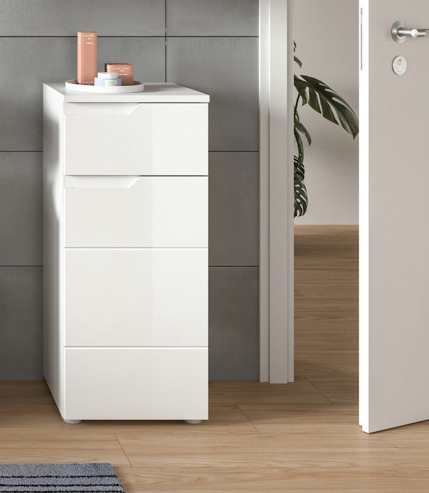 welltime Unterschrank CAPRI, Höhe 87 cm, 1 Schubkasten, 1 Tür Standschrank, Badschrank, Kommode, Badkommode, Anrichte, Midischrank – Bild 2 von 5