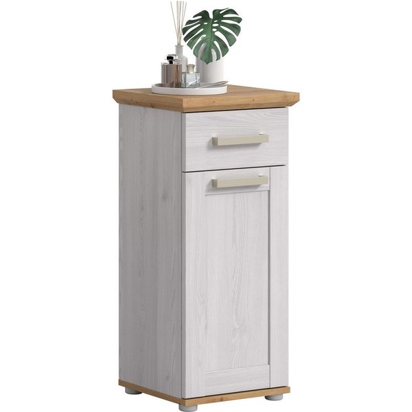 welltime Unterschrank COSENZA, Höhe 85cm, 1 Tür, 1 Schubkasten, 1 Einlegeboden, 2 Fächer (1-St., in Landhausoptik, mit weiteren Artikel der Serie kombinierbar) 