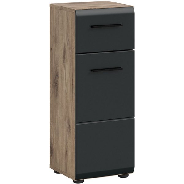 welltime Unterschrank FLORENZ, Höhe 80 cm, 1 Tür, 1 Schubkasten (1-St., TOPSELLER) Türanschlag wechselbar, hochwertige MDF Front, Badschrank, Bad