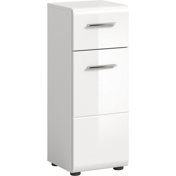 welltime Unterschrank FLORENZ, Höhe 80 cm, 1 Tür, 1 Schubkasten (1-St., TOPSELLER) Türanschlag wechselbar, hochwertige MDF Front, Badschrank, Bad