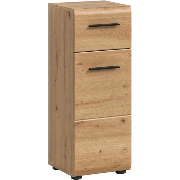 welltime Unterschrank FLORENZ, Höhe 80 cm, 1 Tür, 1 Schubkasten (1-St., TOPSELLER) Türanschlag wechselbar, hochwertige MDF Front, Badschrank, Bad