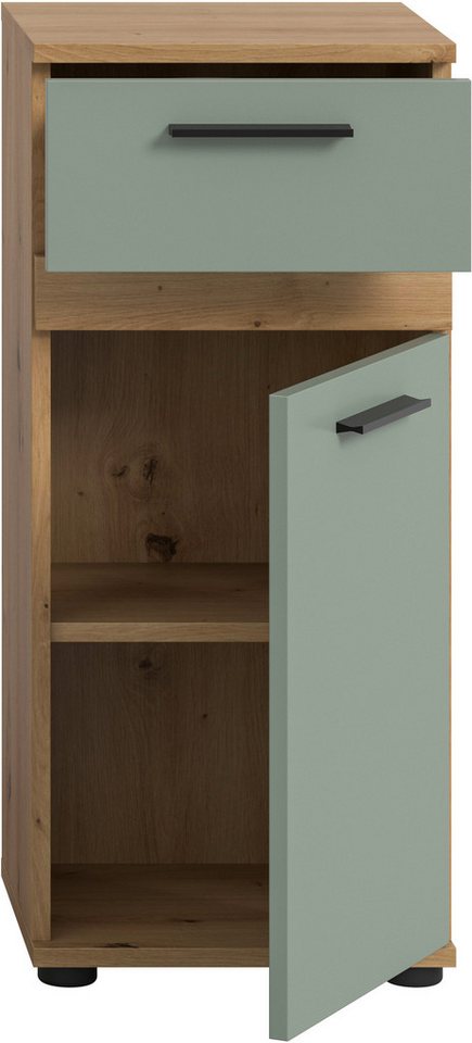 welltime Unterschrank LUCCA, Breite 35cm, 1 Tür (TA wechselbar), 1 Schubkasten – Bild 4 von 5