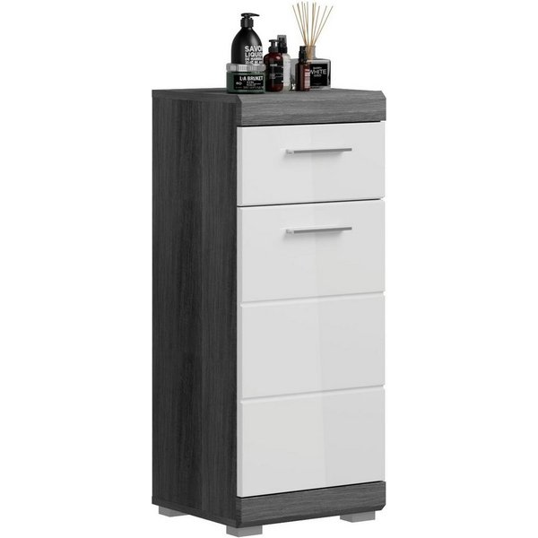 welltime Unterschrank SIENA, Breite 37cm, 1 Tür, 1 Schubkasten, 2 Fächer, MDF-Front (1-St., TOPSELLER) in verschiedenen Farben erhältlich, Badmöbel, Badschrank,